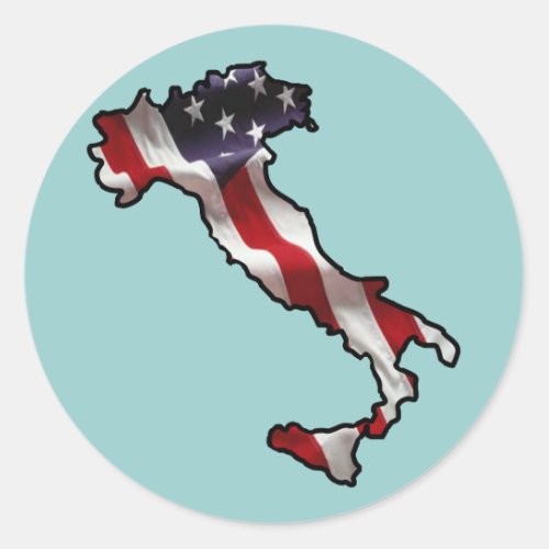 Italian American Flag Classic Round Sticker