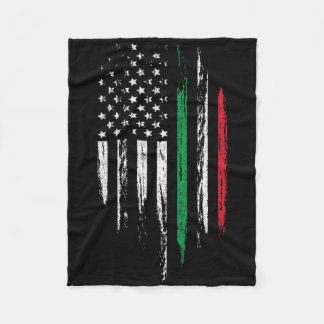 Italian American Flag Combo Italy Usa Italia Patri Fleece Blanket