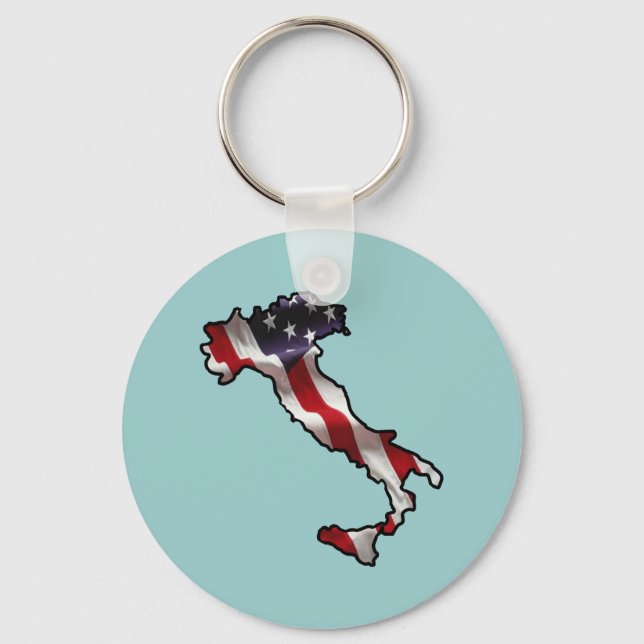 Italian American Flag Keychain (Front)