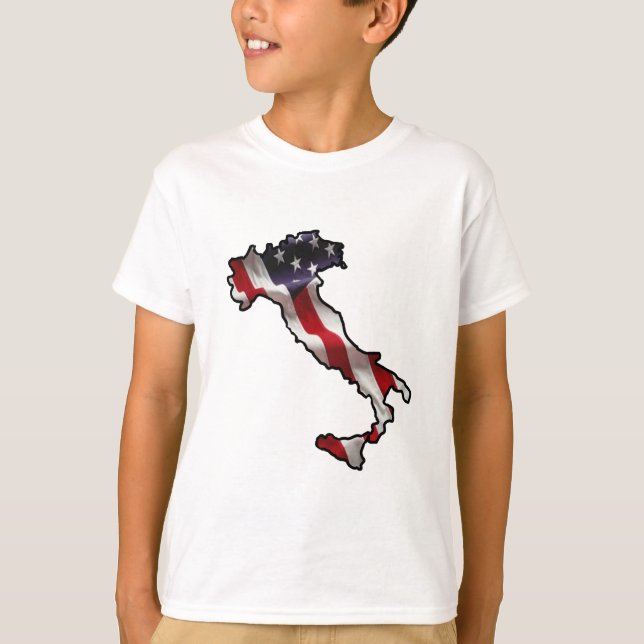 Italian American Flag Kids T-Shirt (Front)
