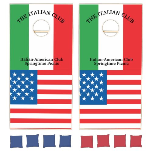 Italian_American Flag of Italy  Cornhole Set