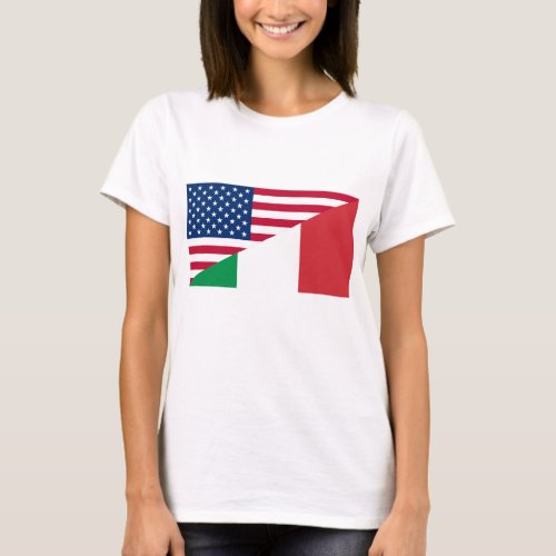 Italian American Flag Womens T_Shirt