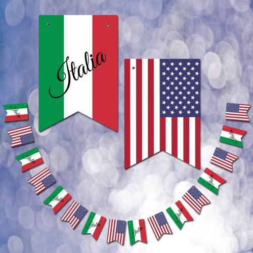 Italian American Flags Party Italy banners  USA
