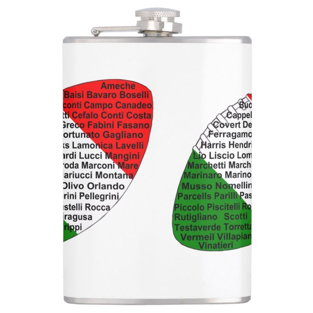 Italian American Football Players Flask (Front)