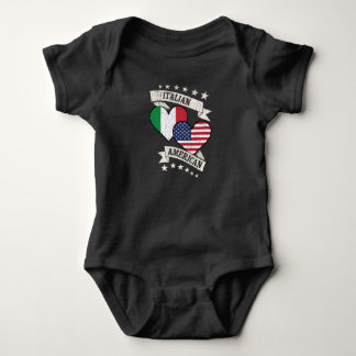 Italian American Heart Flags Italy America Baby Bodysuit