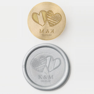 Italian American Heart Flags Wax Seal Stamp