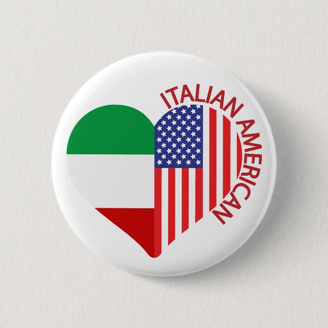 Italian American Italiano Americano Pride Button (Front)