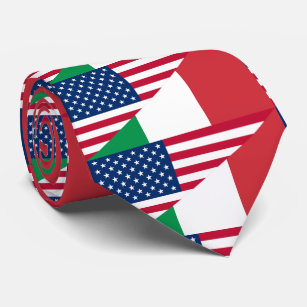 Italian American Italy USA Flag Neck Tie