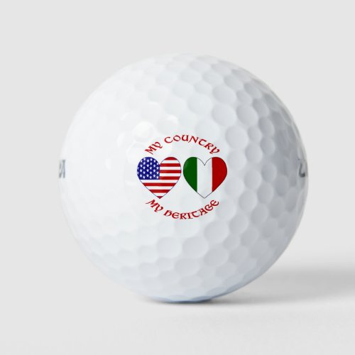 Italian American My Country My Heritage Golf Balls