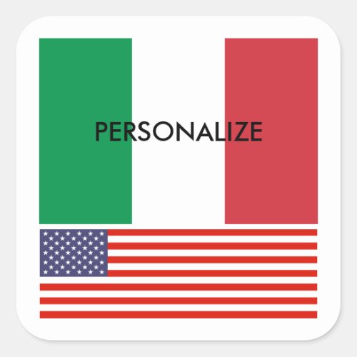 Italian American pride flag custom drink coasters Square Sticker