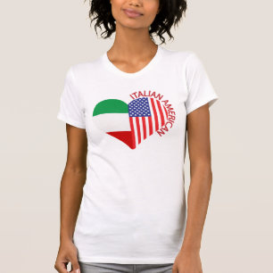 Italian American Pride Flag Heart Design T-Shirt