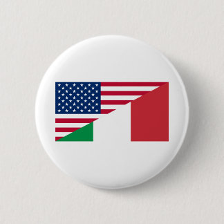 Italian American Pride US Italy Flag Button