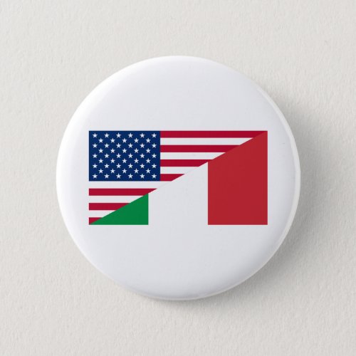 Italian American Pride US Italy Flag Button