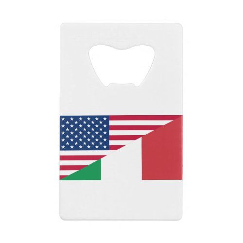 Italian American Pride US Italy Flag Credit Card Bottle Opener