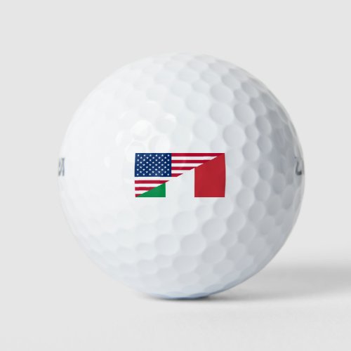 Italian American Pride US Italy Flag Golf Balls
