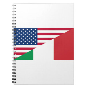 Italian American Pride US Italy Flag Notebook