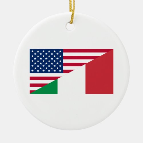 Italian American Pride US Italy Flag Ornament