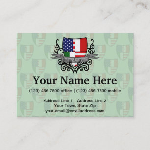 Italian-American Shield Flag Business Card