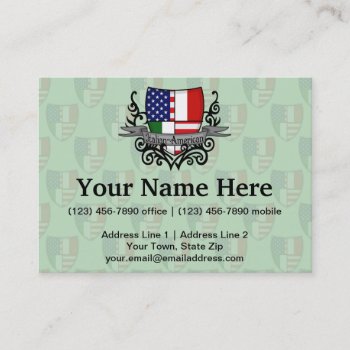 Italian-american Shield Flag Business Card by representshop at Zazzle