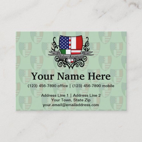 Italian_American Shield Flag Business Card