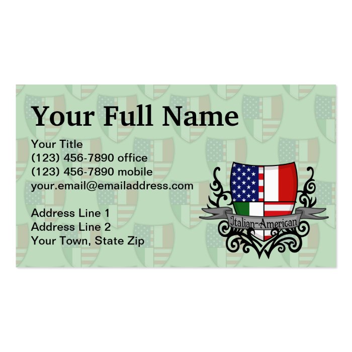 Italian American Shield Flag Business Cards