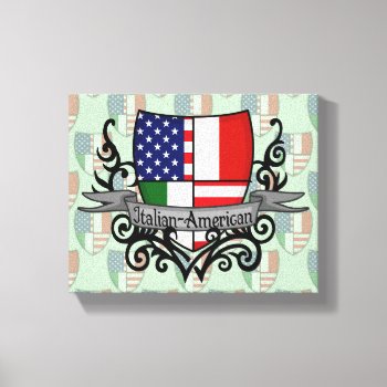 Italian-american Shield Flag Canvas Print by representshop at Zazzle