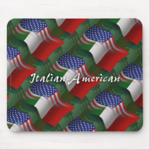 Italian-American Waving Flag Mouse Pad