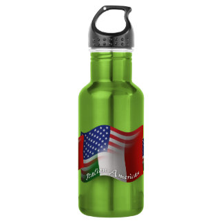 Italian-American Waving Flag Water Bottle