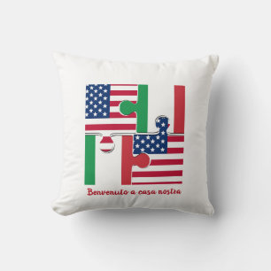 Italian American Welcome Throw Pillow