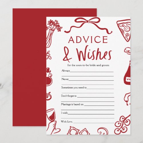 Italian Amore Advice and Wishes Bridal Shower Game