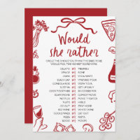 Italian Amore Would She Rather Bridal Shower Game
