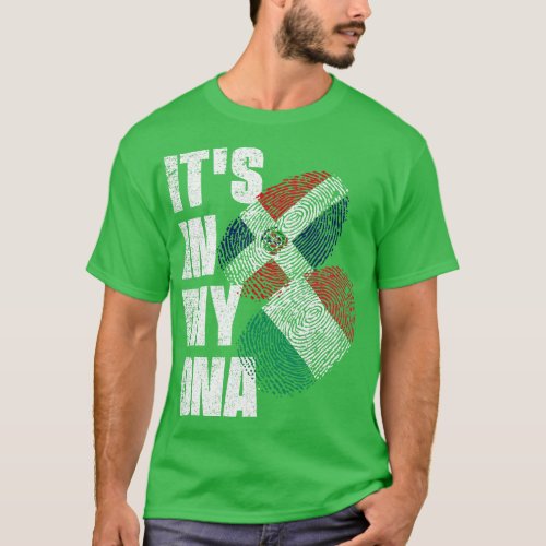 Italian And Dominican Mix DNA Flag Heritage T_Shirt