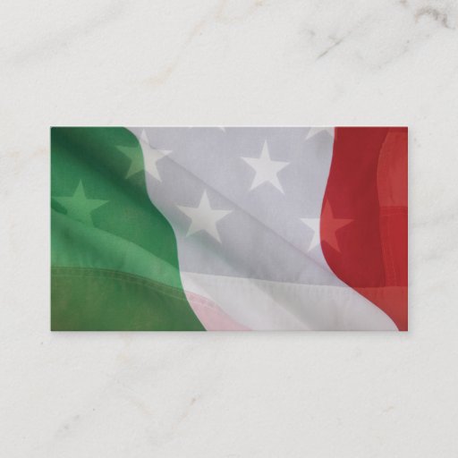 Customizable Italian and USA flags business card