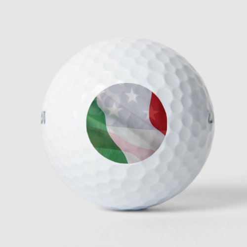 Italian and USA flags Golf Balls