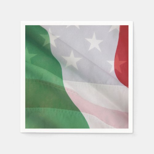 Italian and USA flags Paper Napkins