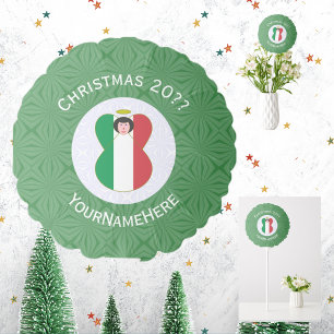Italian Angel Christmas Flag Personalized  Balloon