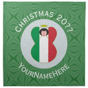 Italian Angel Christmas Flag Personalized Cloth Napkin