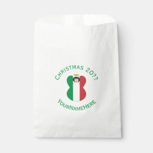 Italian Angel Christmas Flag Personalized Favor Bag