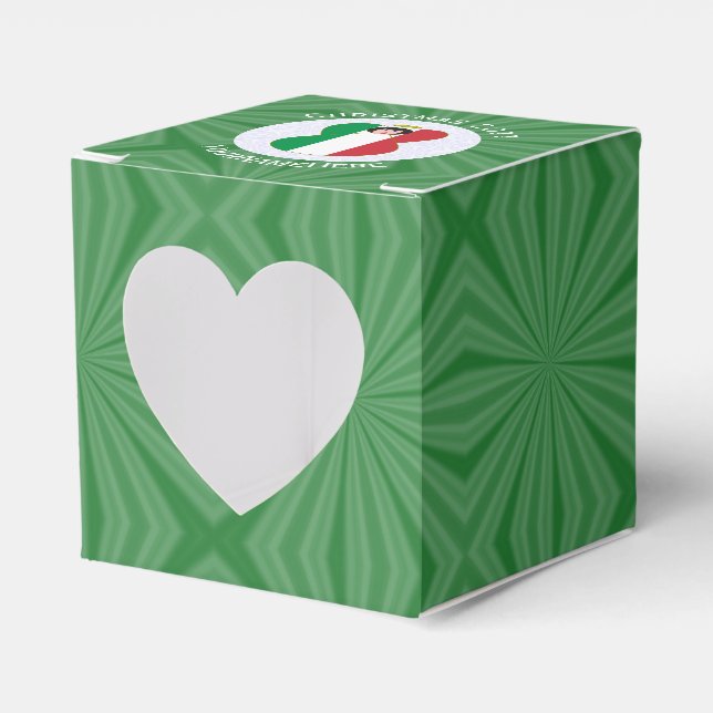 Italian Angel Christmas Flag Personalized  Favor Boxes (Front Side)