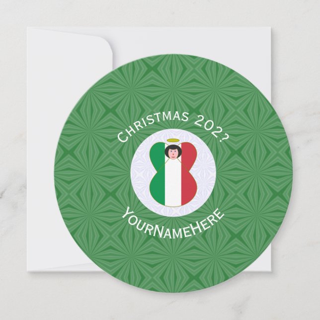 Italian Angel Christmas Flag Personalized  Invitation (Front)