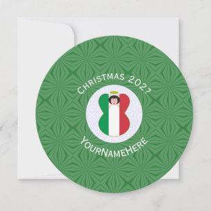 Italian Angel Christmas Flag Personalized Invitation