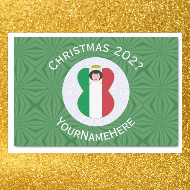 Italian Angel Christmas Flag Personalized  Tissue Paper (Creator Uploaded)