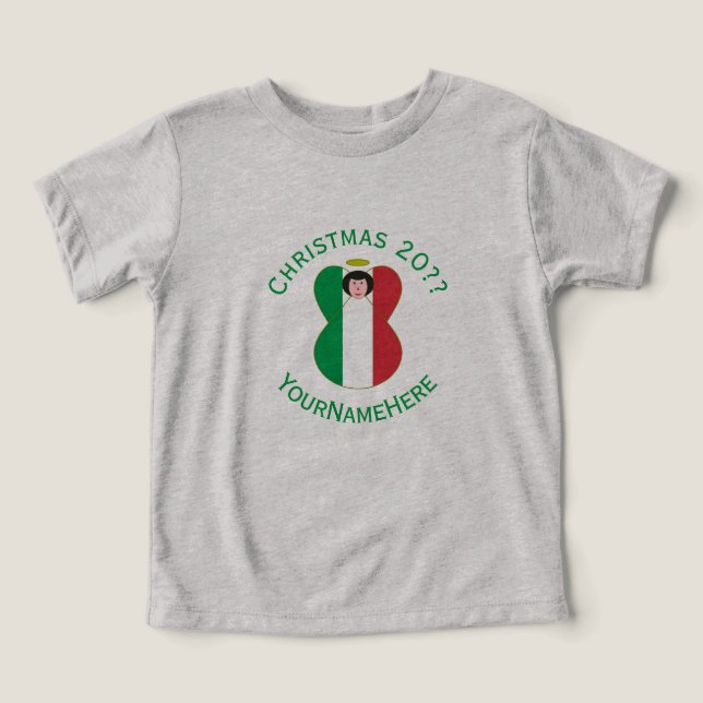 Italian Angel Christmas Flag Personalized Women's  Toddler T-shirt (Design Front)