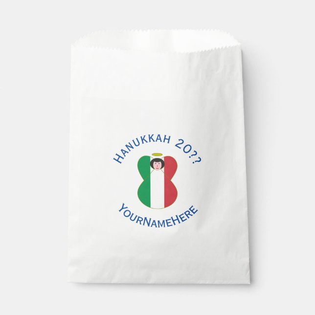 Italian Angel Flag for Hanukkah Favor Bag (Front)