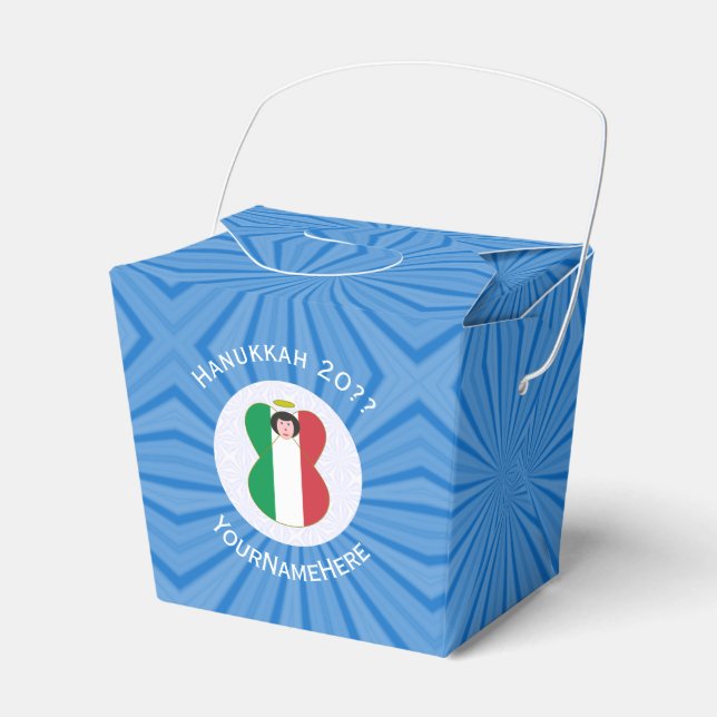 Italian Angel Flag for Hanukkah Favor Boxes (Front Side)