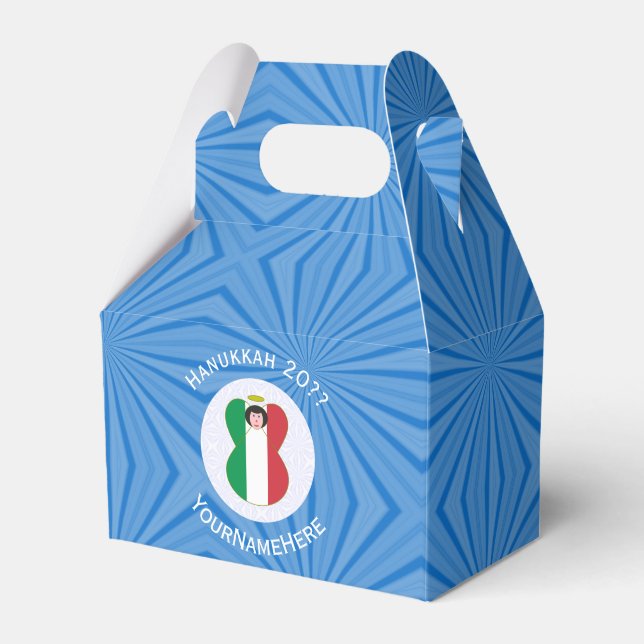 Italian Angel Flag for Hanukkah Favor Boxes (Front Side)