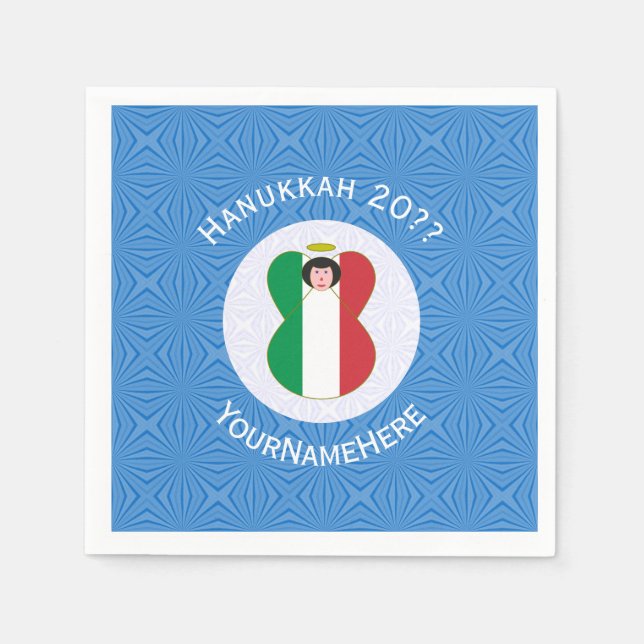 Italian Angel Flag for Hanukkah Napkins (Front)