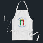 Italian Angel Hanukkah Flag Personalized Adult Apron<br><div class="desc">Apron for Hanukkah shows an angel dressed in the Italian flag. Above, on blue letters, add a holiday or occasion and a year in blue letters. Below, also in blue letters, is a place for a name. Great for holiday entertaining.</div>