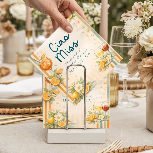 Italian Aperitivo Citrus Ciao Miss Bridal Shower Napkins (Creator Uploaded)