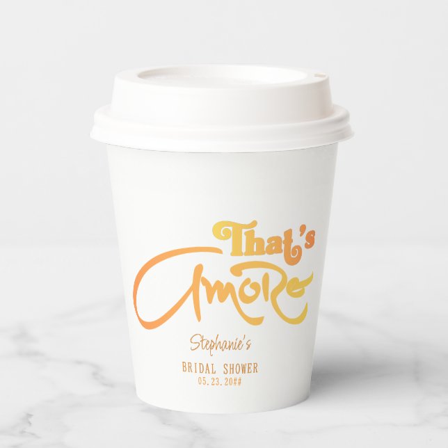 Italian Aperol Cocktail That's Amore Bridal Shower Paper Cups (Front)